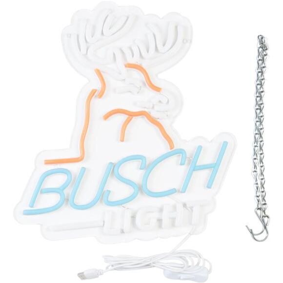 Busch Light Beer Neon LED Sign Deer Wall Decor Man Cave Beer Bar Pub Party - Picture 4 of 7